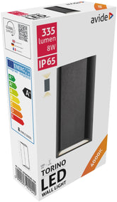 Avide Επιτοίχιο Φωτιστικό Εξωτερικού Χώρου Torino 2 Way LED 8W Λευκό 4000K IP65